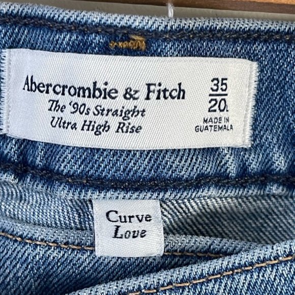 Abercrombie & Fitch Ultra High Rise 90s Straight Jean Criss-Cross waistband 20L - Picture 6 of 6